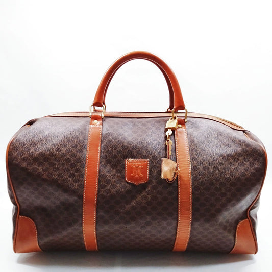 Original/Auth Celine Paris - Macadam Boston Bag - Canvas mit Leder