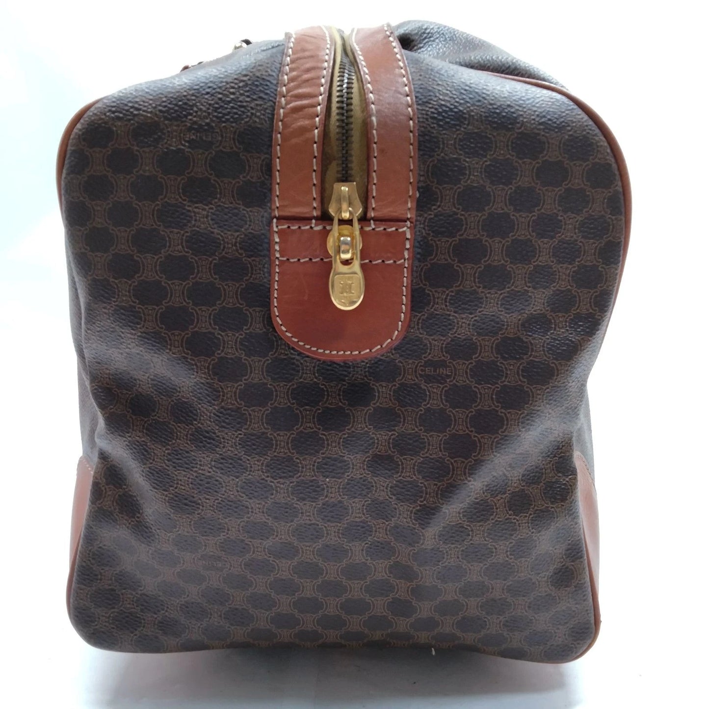 Original/Auth Celine Paris - Macadam Boston Bag - Canvas mit Leder