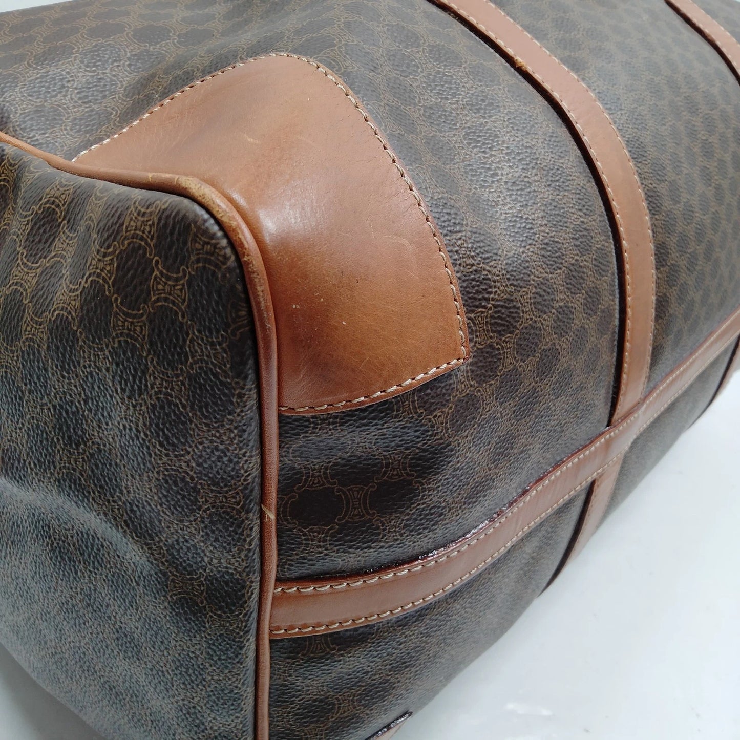 Original/Auth Celine Paris - Macadam Boston Bag - Canvas mit Leder