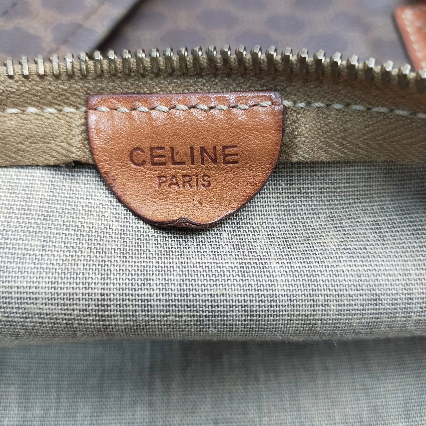 Original/Auth Celine Paris - Macadam Boston Bag - Canvas mit Leder