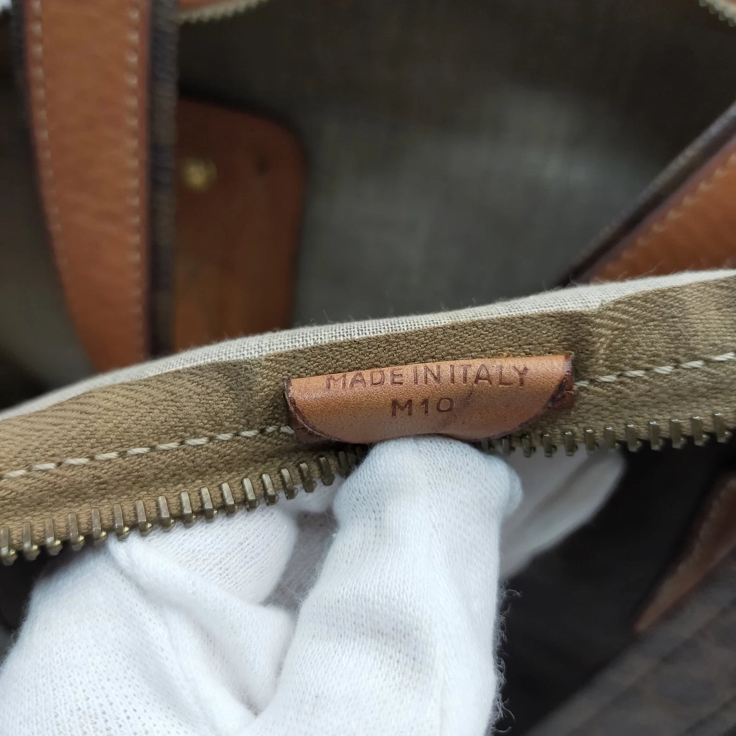 Original/Auth Celine Paris - Macadam Boston Bag - Canvas mit Leder