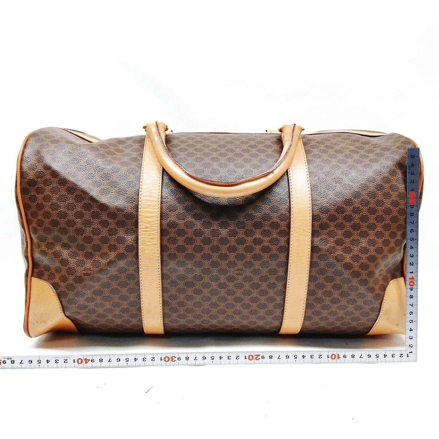 Original/Auth Celine Paris - Macadam Boston Bag - Canvas mit Leder