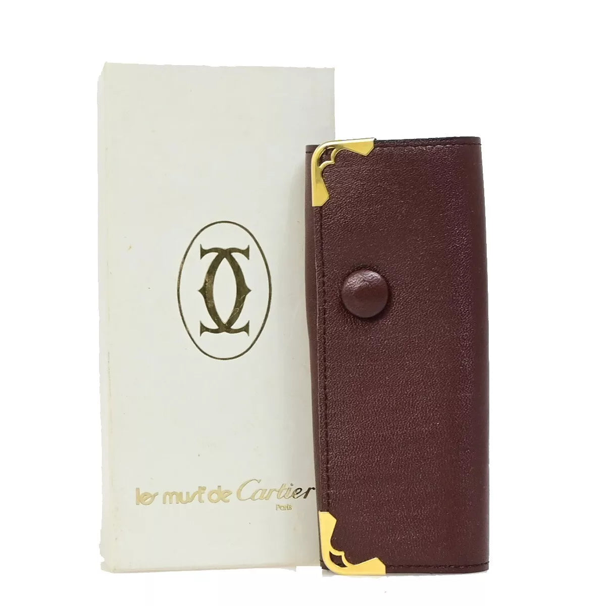 Original/Auth Cartier - Marcello Schlüssel Key Holder 4 - Leder - Burgund
