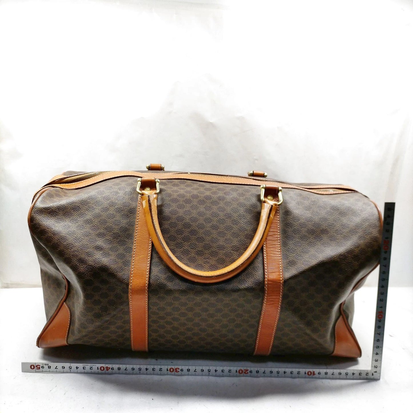 Original/Auth Celine Paris - Macadam Boston Bag - Canvas mit Leder