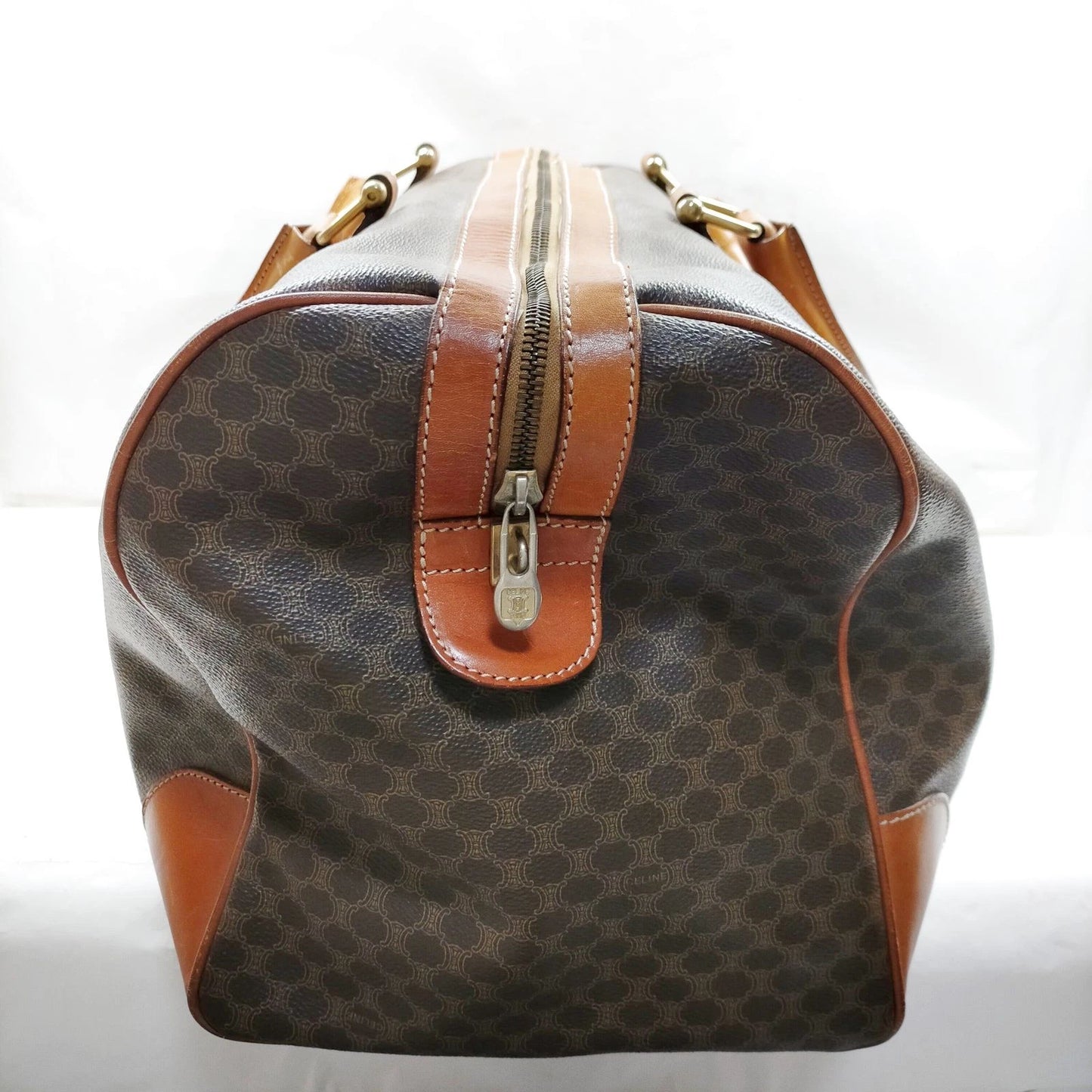 Original/Auth Celine Paris - Macadam Boston Bag - Canvas mit Leder