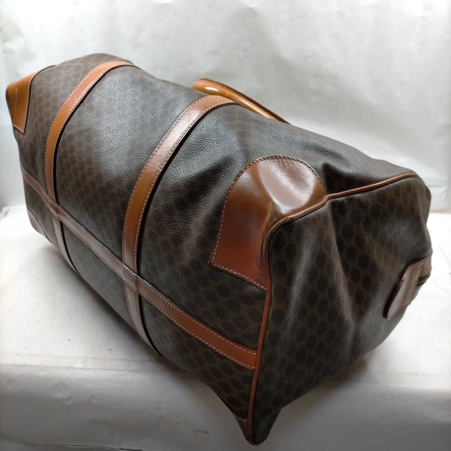 Original/Auth Celine Paris - Macadam Boston Bag - Canvas mit Leder