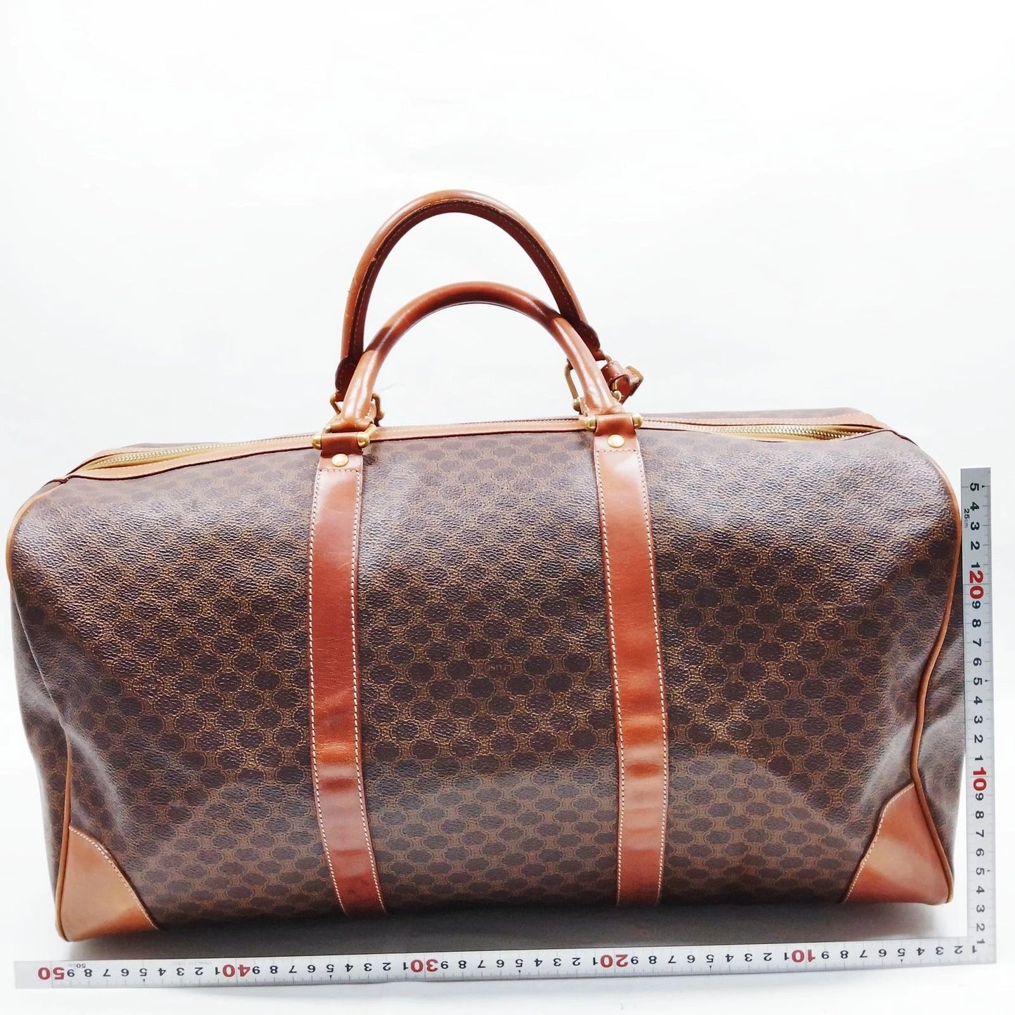Original/Auth Celine Paris - Macadam Boston Bag - Canvas mit Leder