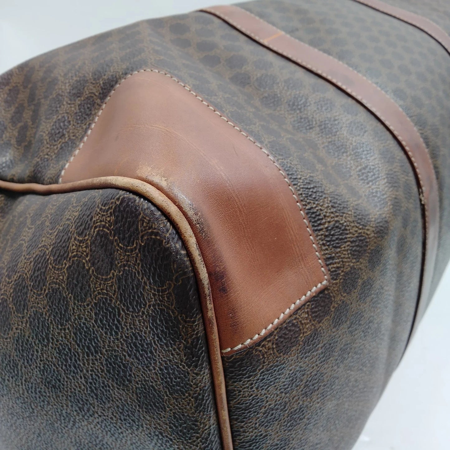 Original/Auth Celine Paris - Macadam Boston Bag - Canvas mit Leder