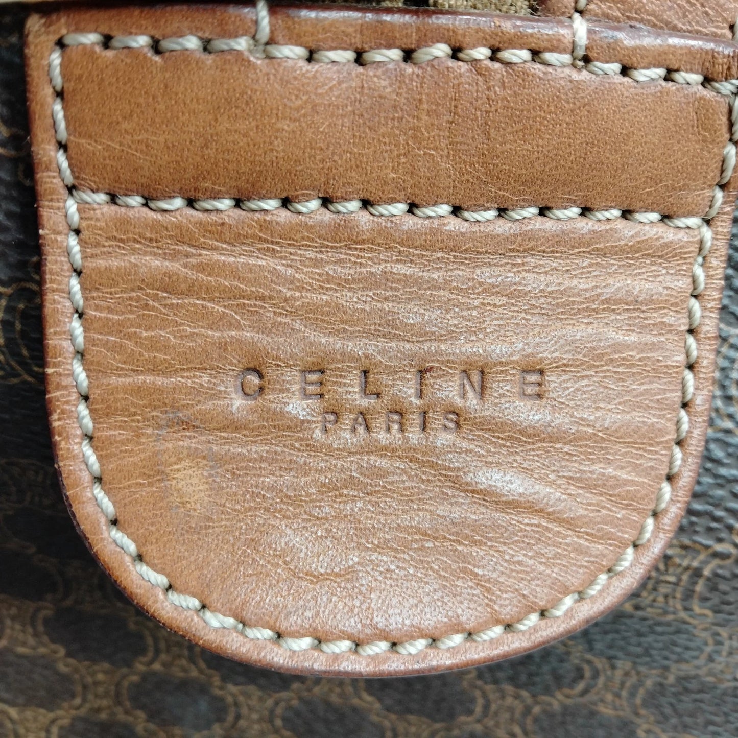 Original/Auth Celine Paris - Macadam Boston Bag - Canvas mit Leder