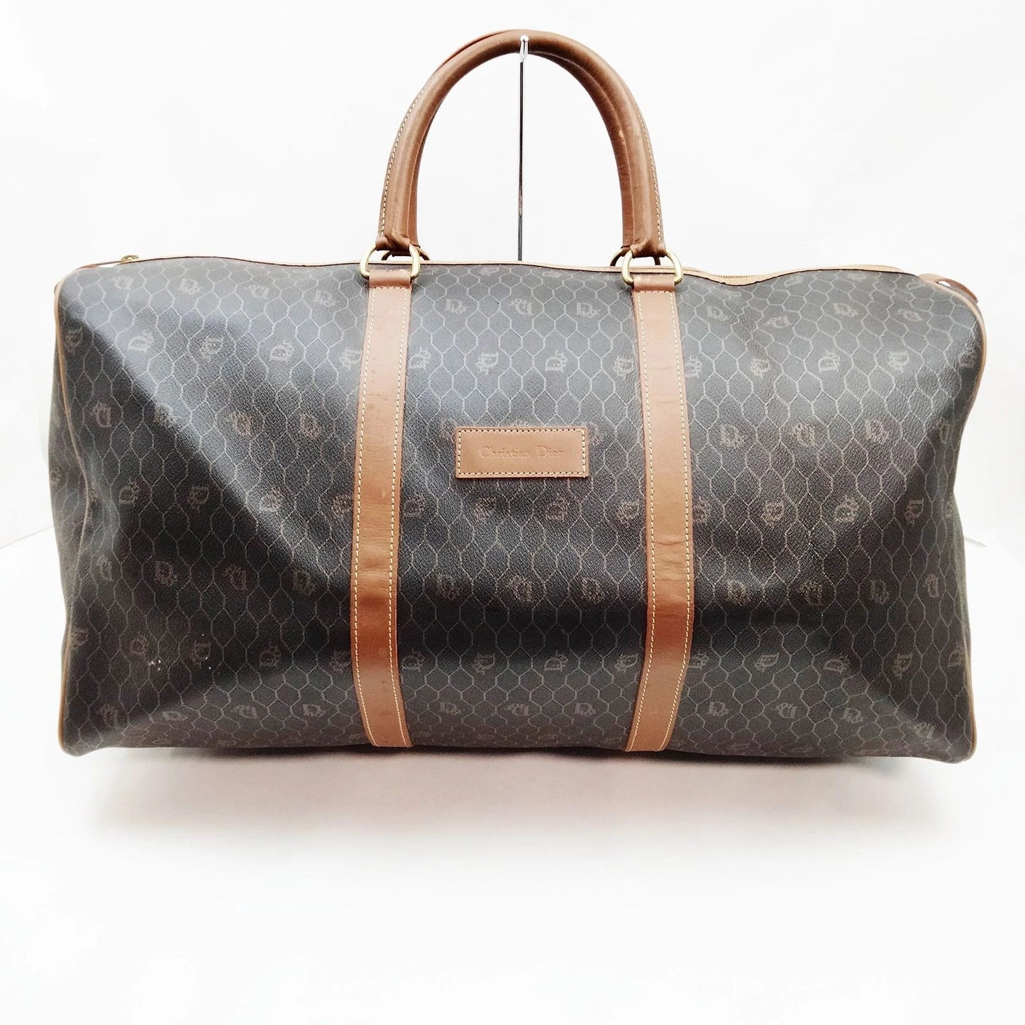 Original/Auth Christian Dior - Boston Bag Vintage - Canvas mit Leder