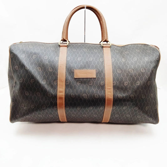 Original/Auth Christian Dior - Boston Bag Vintage - Canvas mit Leder