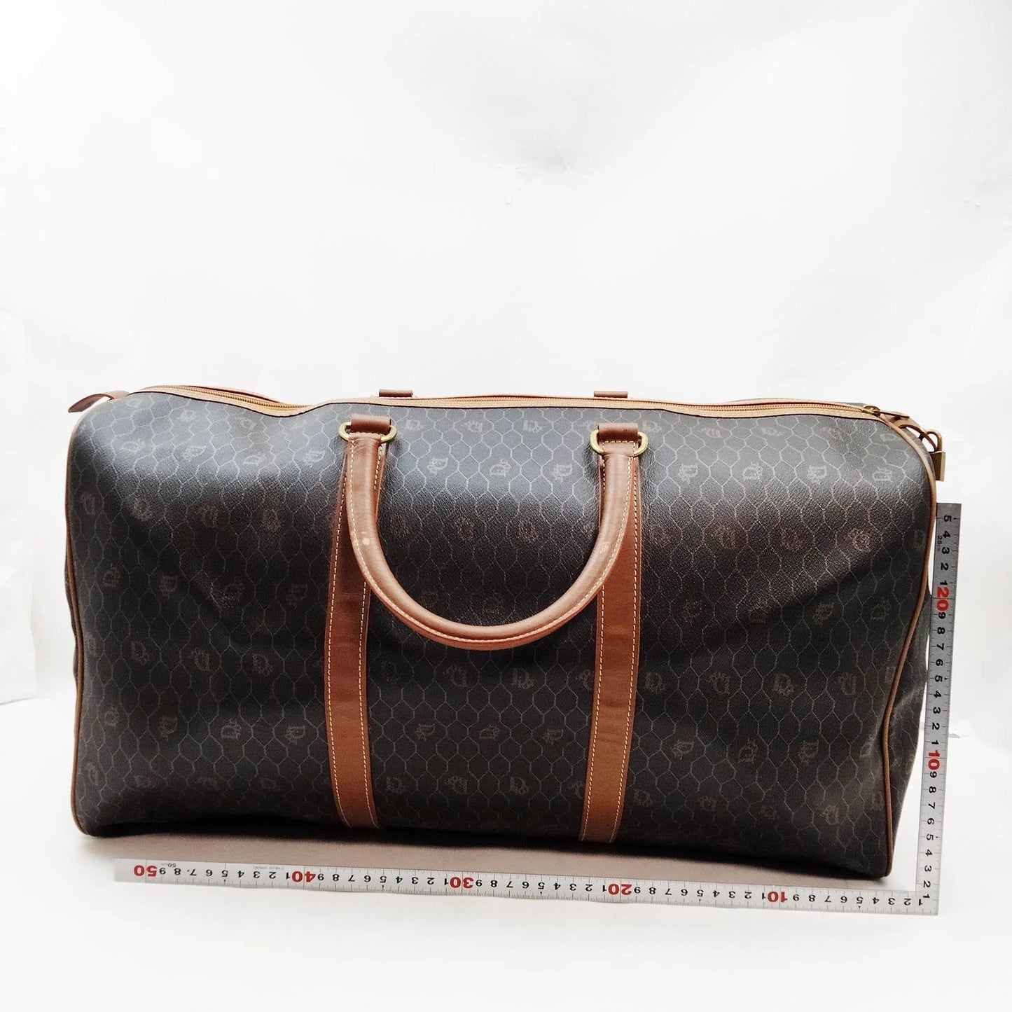 Original/Auth Christian Dior - Boston Bag Vintage - Canvas mit Leder