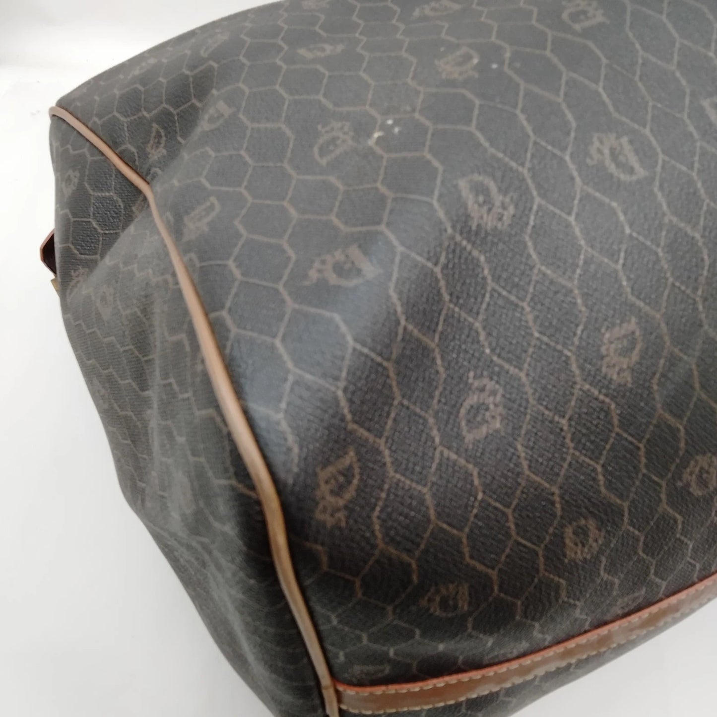 Original/Auth Christian Dior - Boston Bag Vintage - Canvas mit Leder