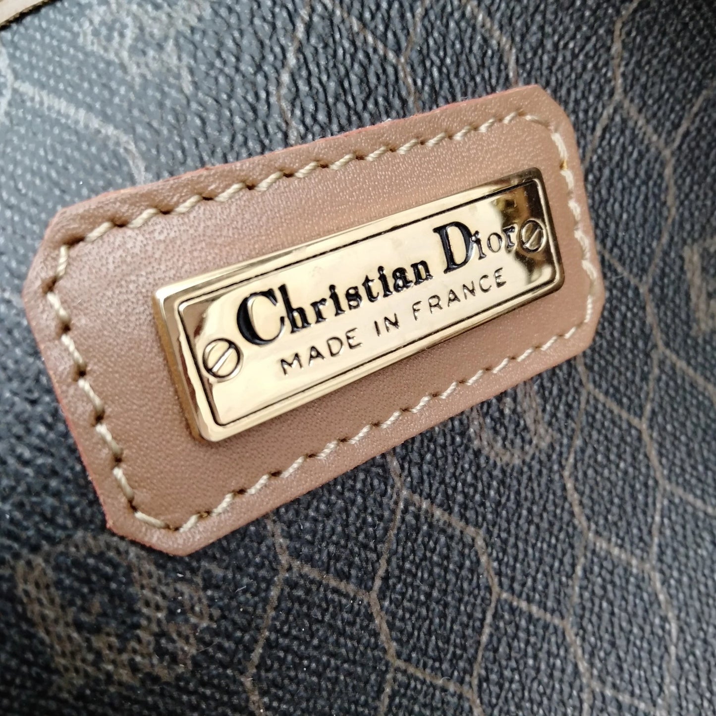 Original/Auth Christian Dior - Boston Bag Vintage - Canvas mit Leder