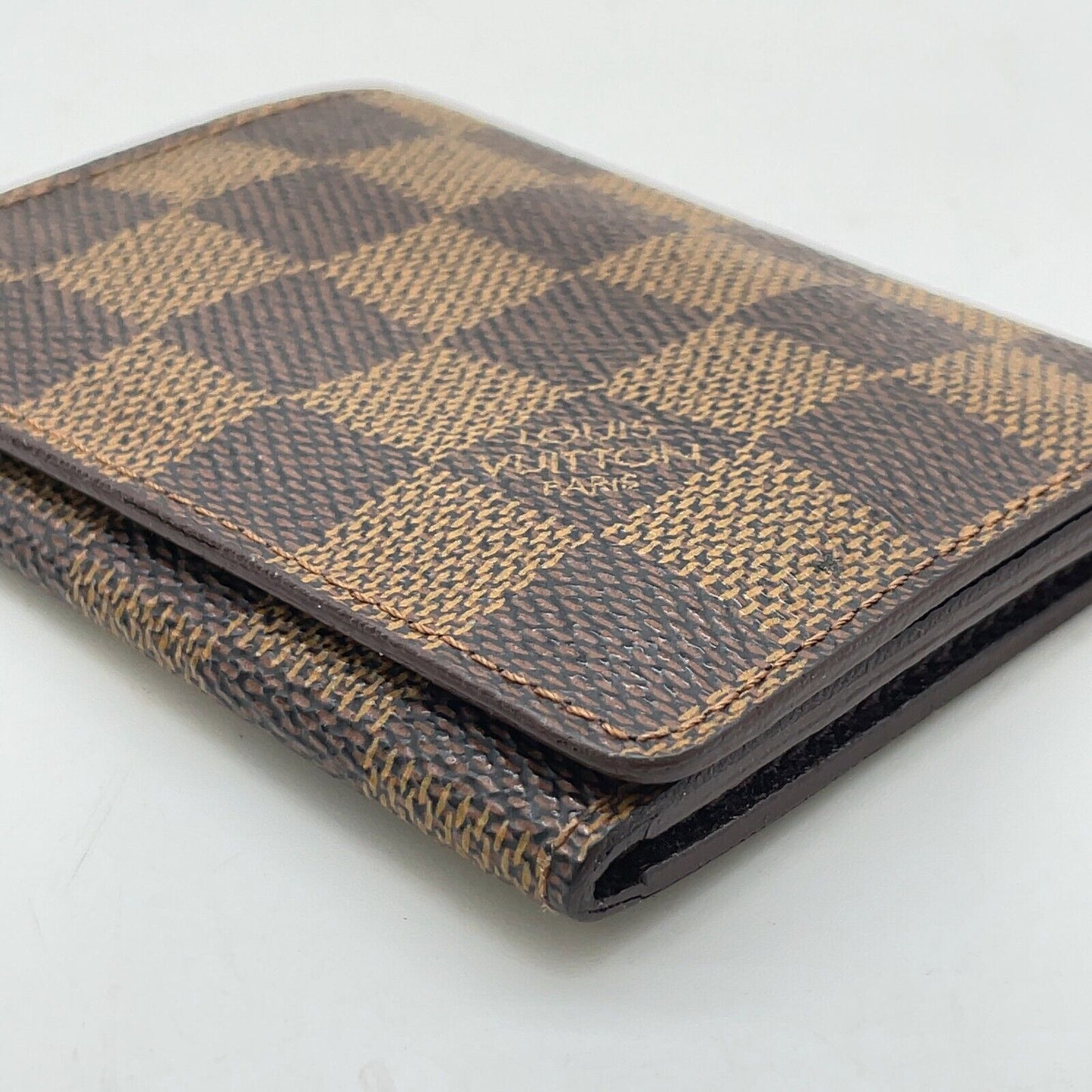 Original/Auth Louis Vuitton - Anvelop Card Case - Klassisch - Damier Ebene