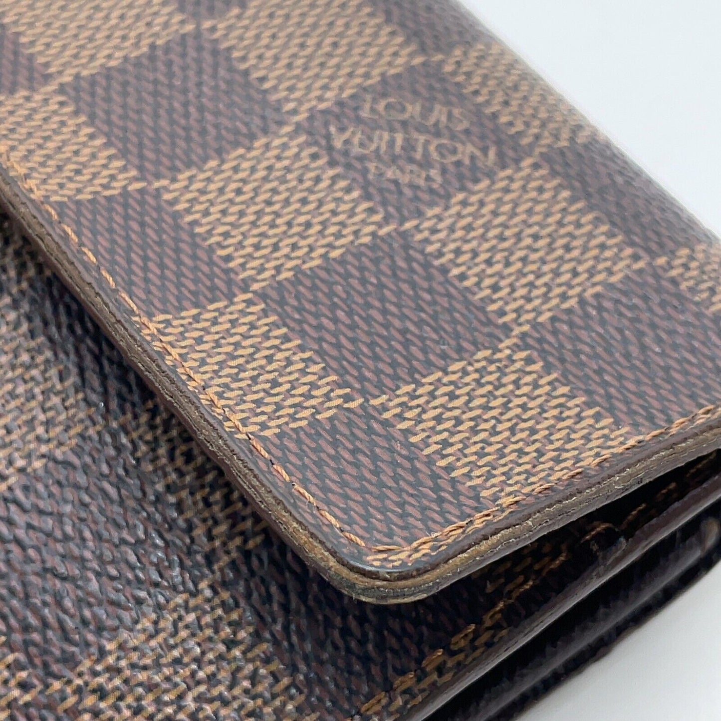 Original/Auth Louis Vuitton - Pochette Porte Wallet - Klassisch - Damier Ebene