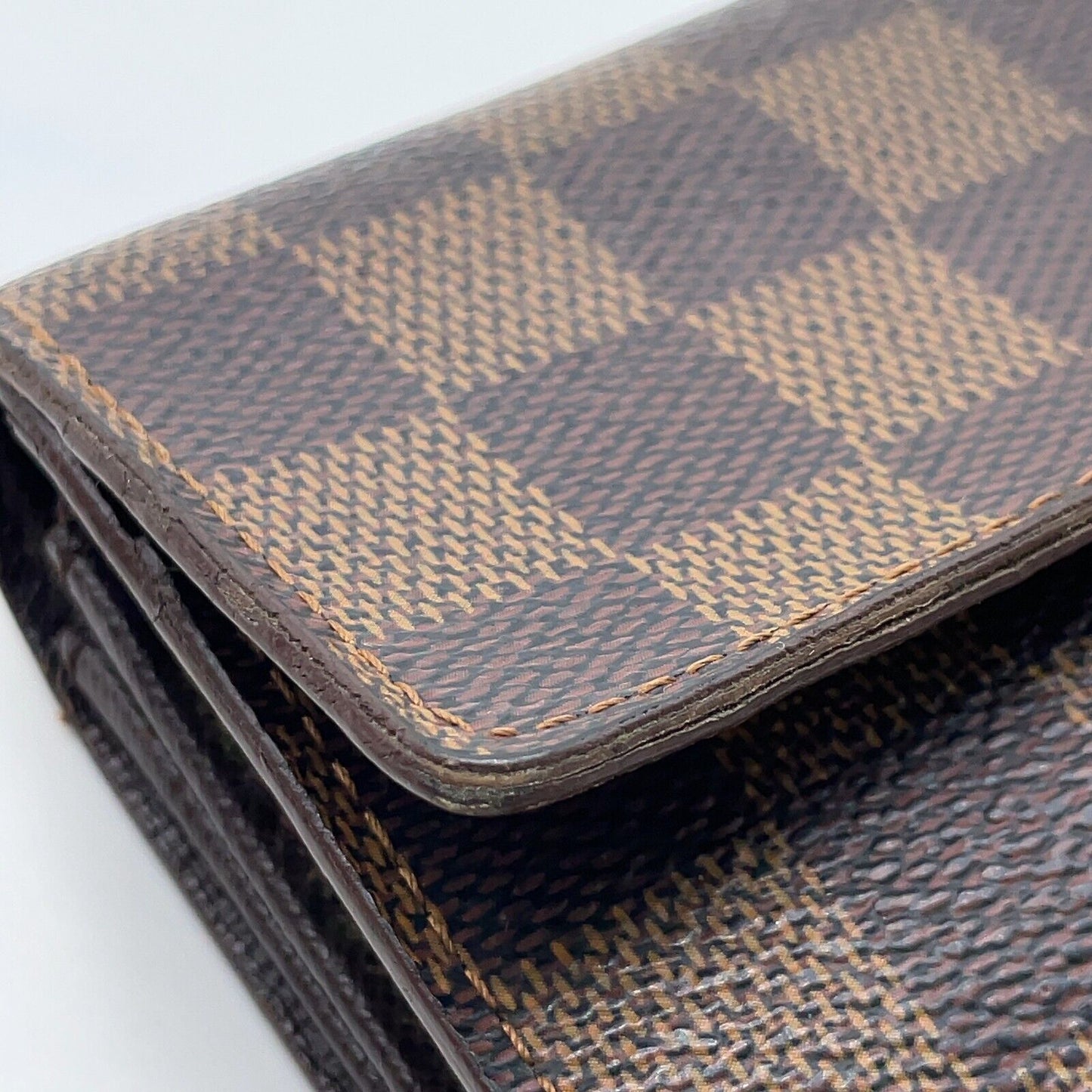 Original/Auth Louis Vuitton - Pochette Porte Wallet - Klassisch - Damier Ebene