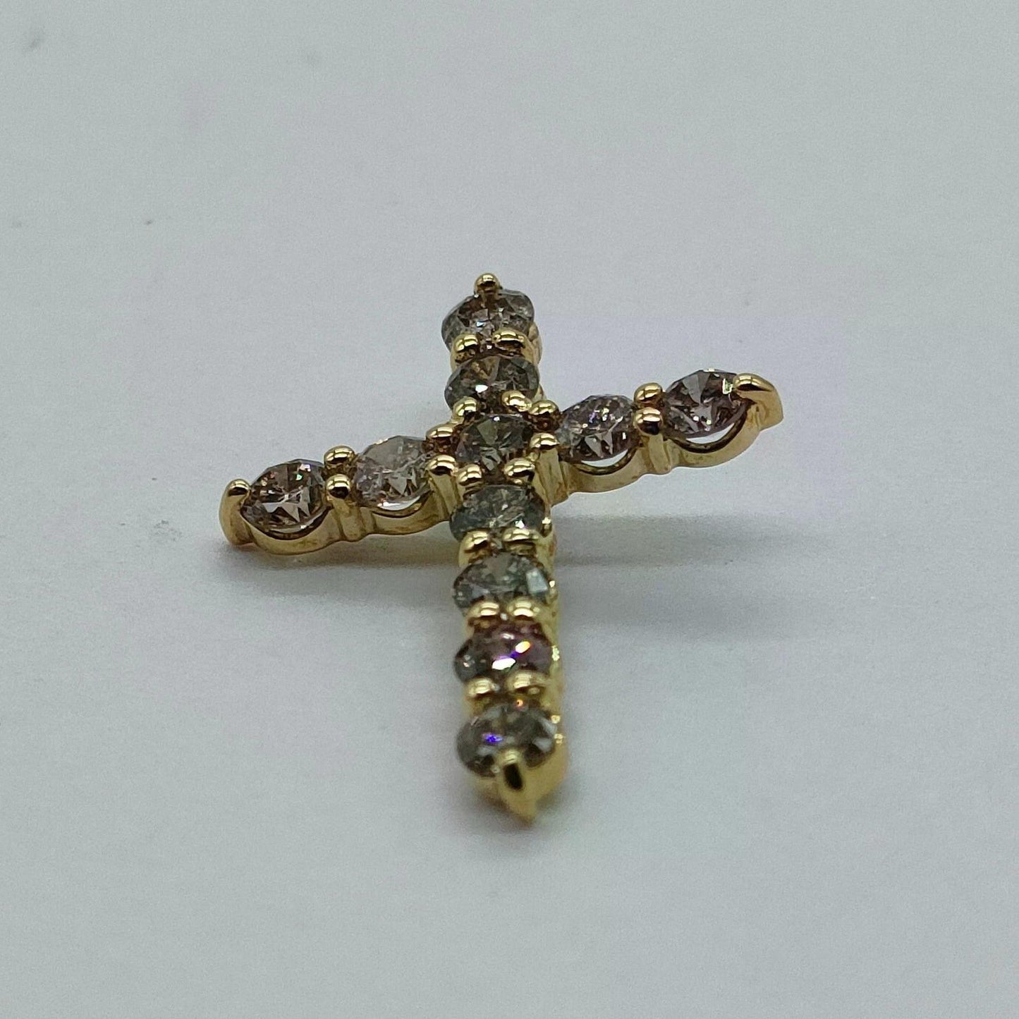 Original/Auth - Anhänger Kreuz - Gold - 18 kt. 750 / 0,50 Ct. Diamanten - 0,49 g