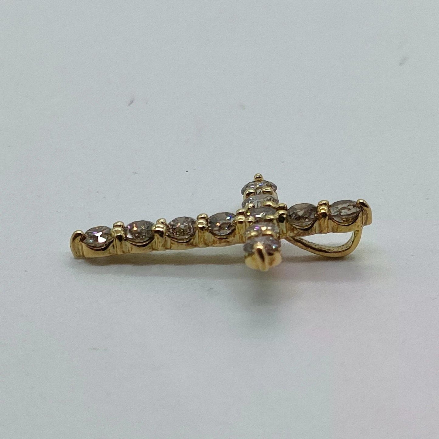 Original/Auth - Anhänger Kreuz - Gold - 18 kt. 750 / 0,50 Ct. Diamanten - 0,49 g