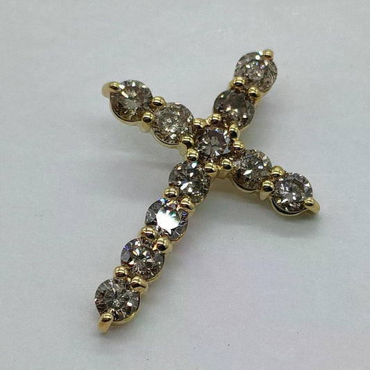Original/Auth - Anhänger Kreuz - Gold - 18 kt. 750 / 0,50 Ct. Diamanten - 0,49 g