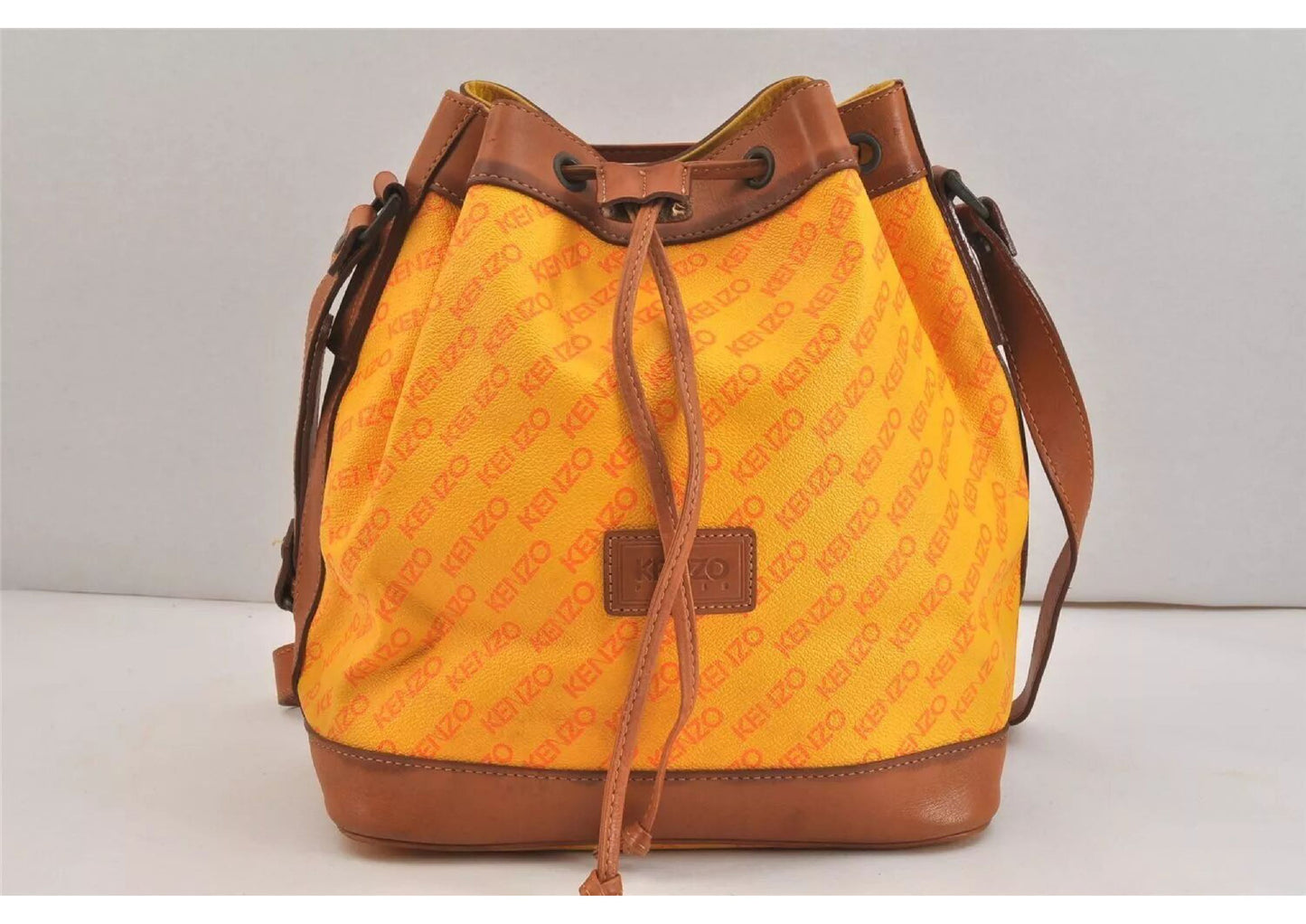 Original/Auth KENZO - Kordelzug Tasche Vintage - Klassisch - Logo Muster