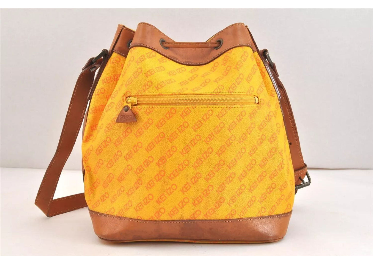 Original/Auth KENZO - Kordelzug Tasche Vintage - Klassisch - Logo Muster