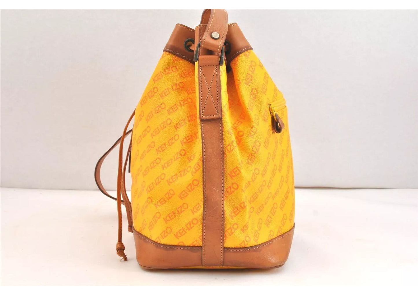 Original/Auth KENZO - Kordelzug Tasche Vintage - Klassisch - Logo Muster