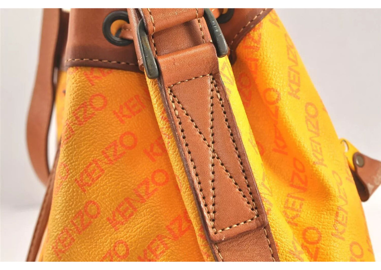 Original/Auth KENZO - Kordelzug Tasche Vintage - Klassisch - Logo Muster