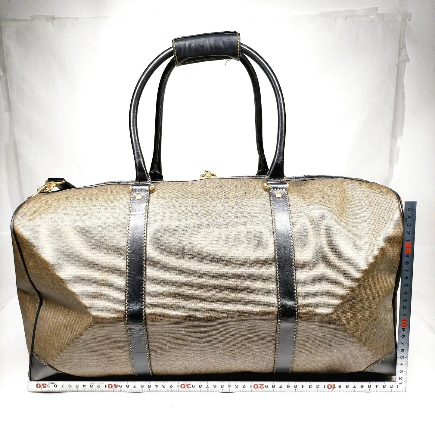 Original/Auth Fendi - Boston Bag 50 Schultergurt - Braun - Canvas / Leder