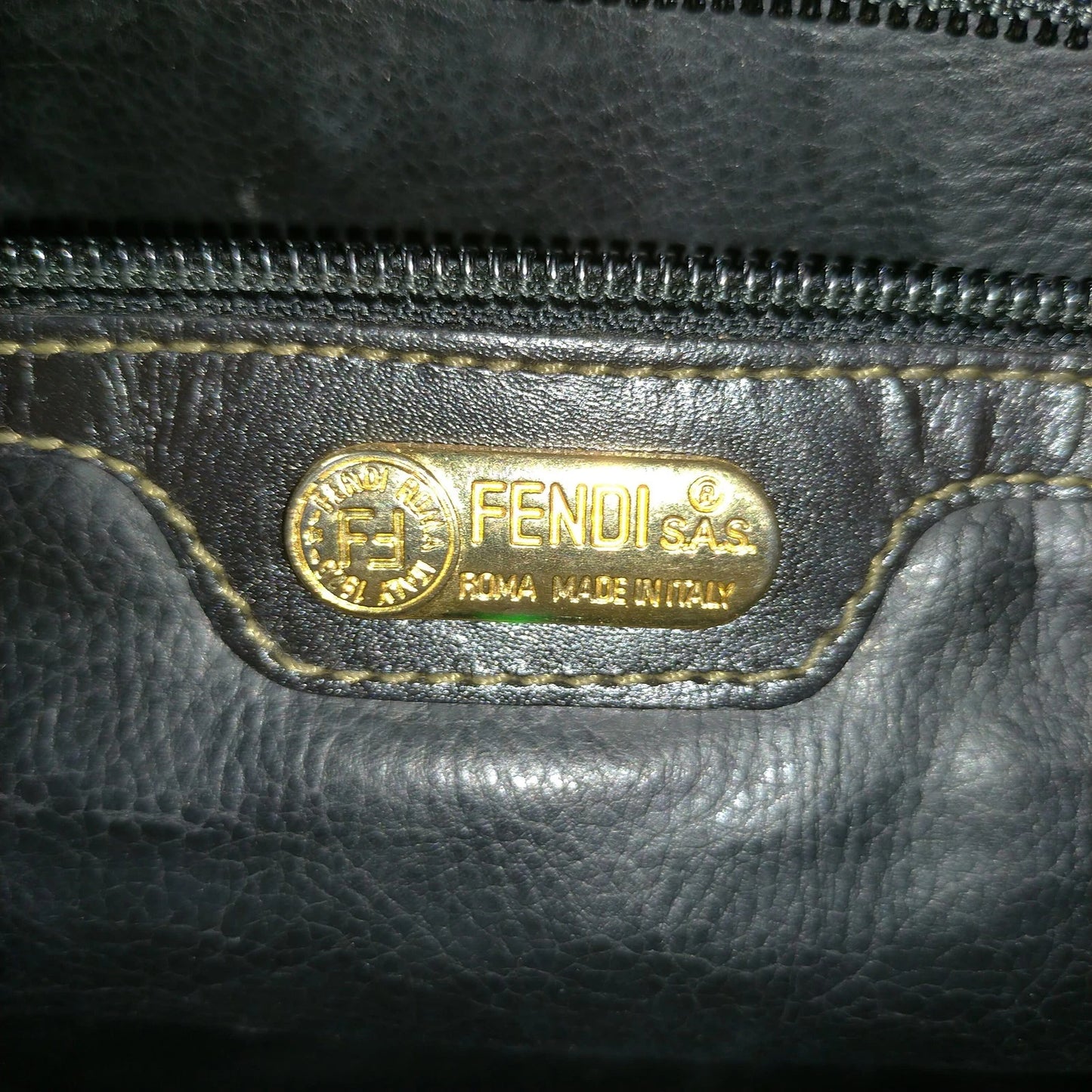 Original/Auth Fendi - Boston Bag 50 Schultergurt - Braun - Canvas / Leder