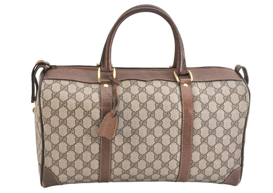 Original/Auth Gucci - Boston Bag 40 - Klassisch - GG Canvas mit Anhänger