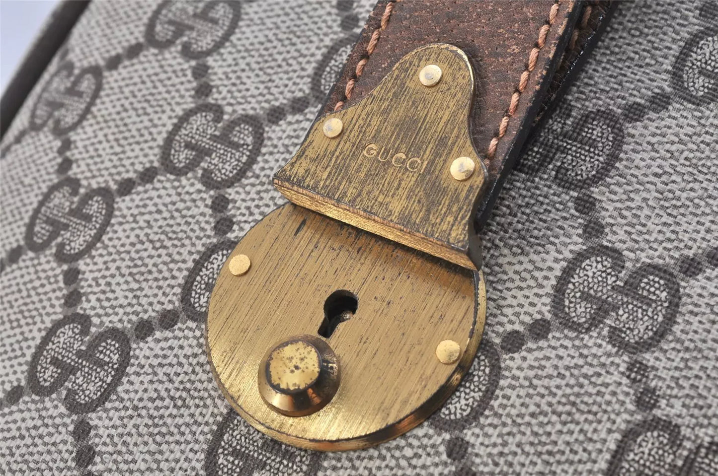 Original/Auth Gucci - Boston Bag 40 - Klassisch - GG Canvas mit Anhänger