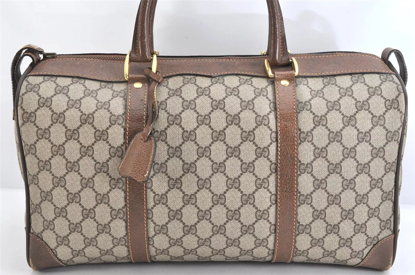 Original/Auth Gucci - Boston Bag 40 - Klassisch - GG Canvas mit Anhänger