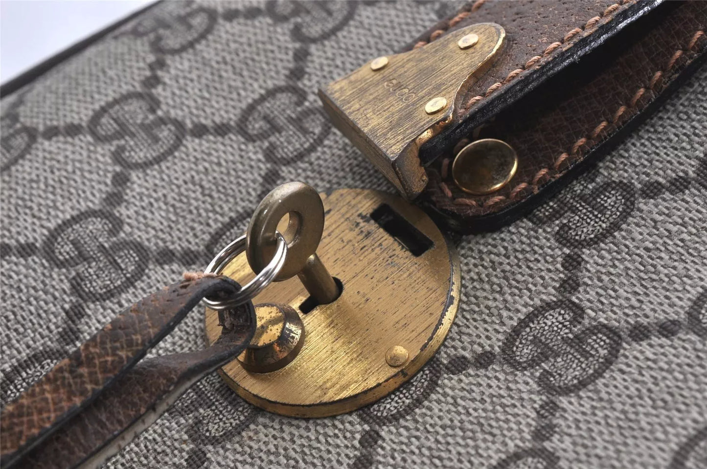 Original/Auth Gucci - Boston Bag 40 - Klassisch - GG Canvas mit Anhänger