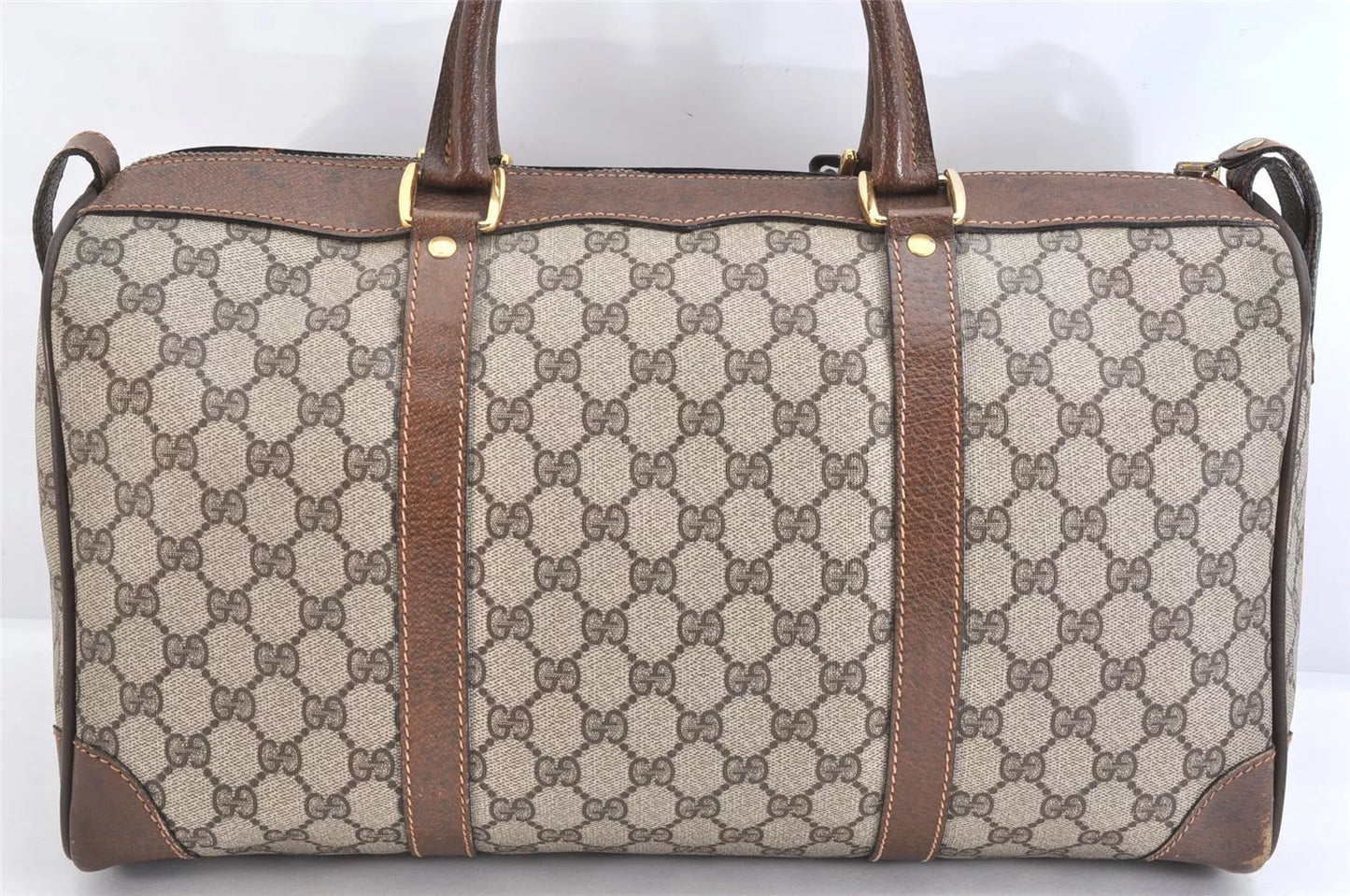 Original/Auth Gucci - Boston Bag 40 - Klassisch - GG Canvas mit Anhänger