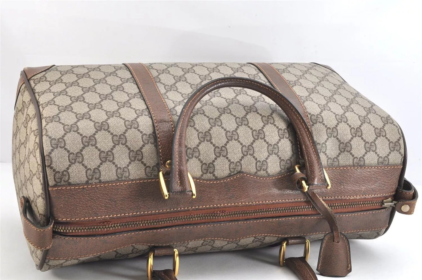 Original/Auth Gucci - Boston Bag 40 - Klassisch - GG Canvas mit Anhänger