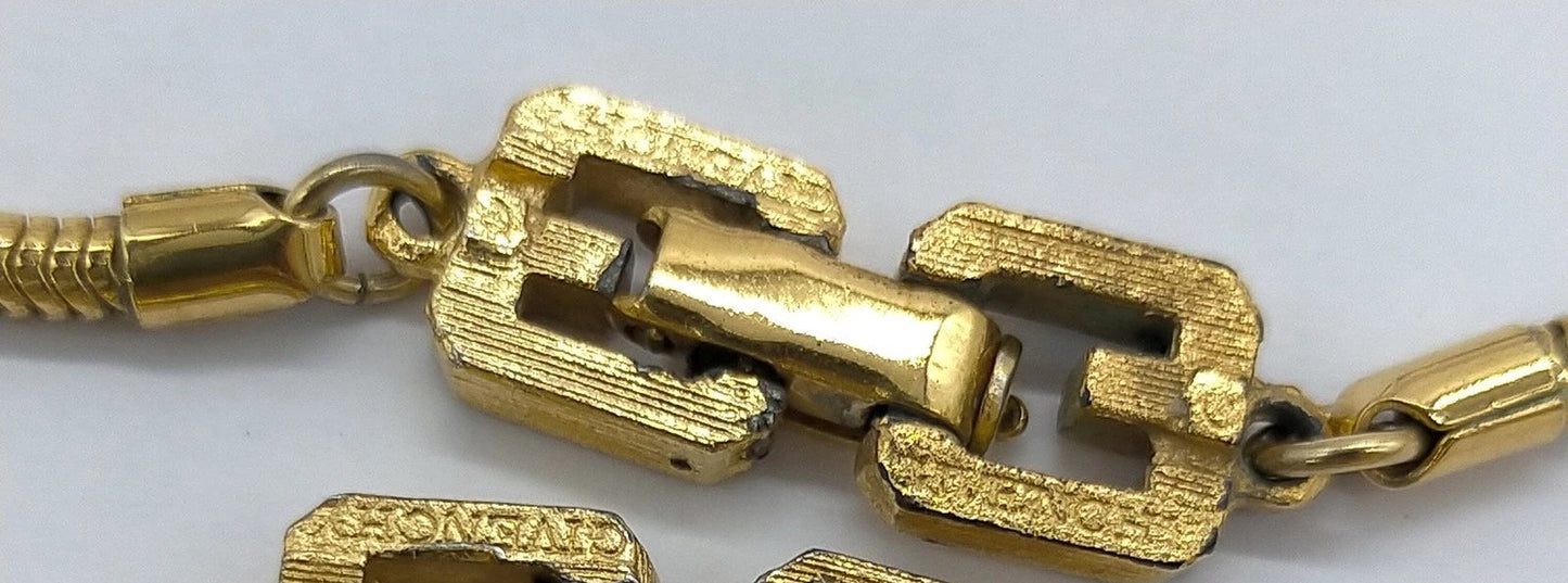 Original/Auth Givenchy - Halskette mit Anhänger Logo G Vintage - 38 cm