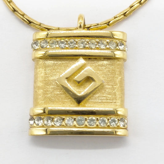 Original/Auth Givenchy - Halskette mit Anhänger Logo G Vintage - 41 cm