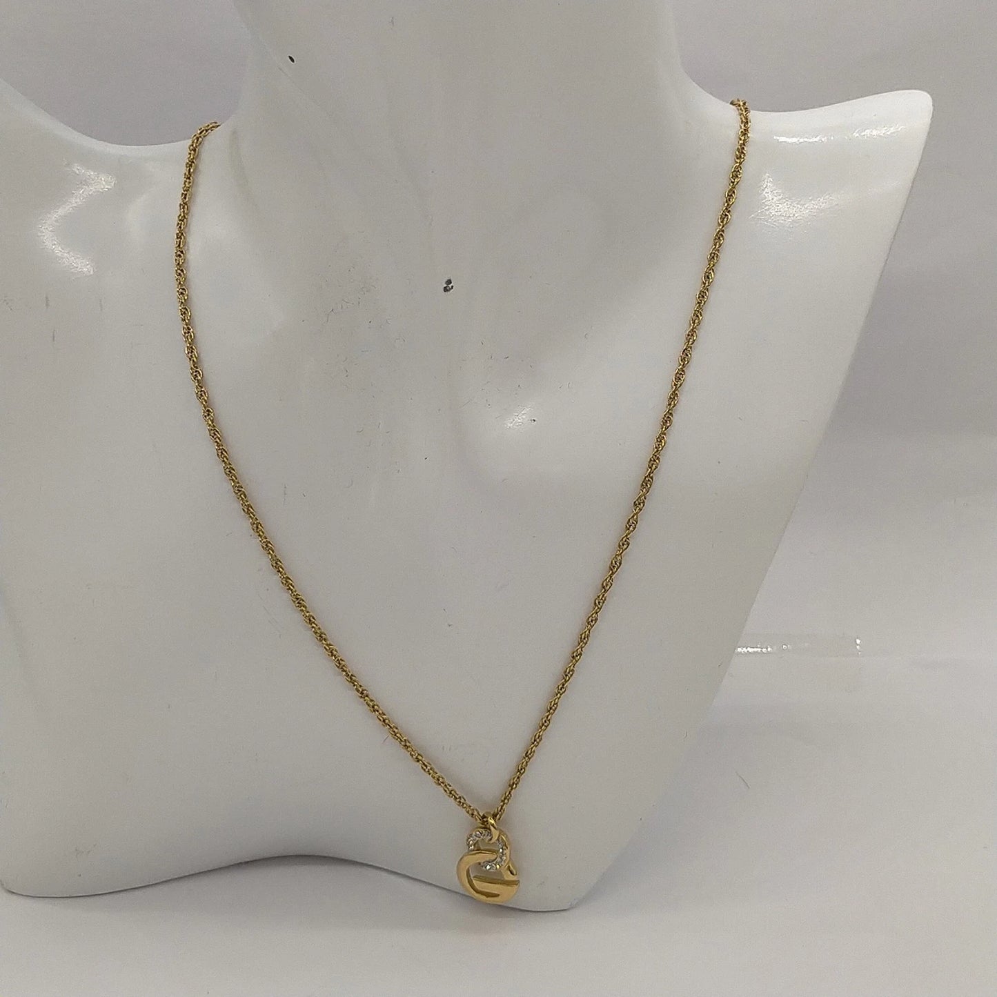 Original/Auth Givenchy - Halskette mit Anhänger Logo G Vintage - 42 cm