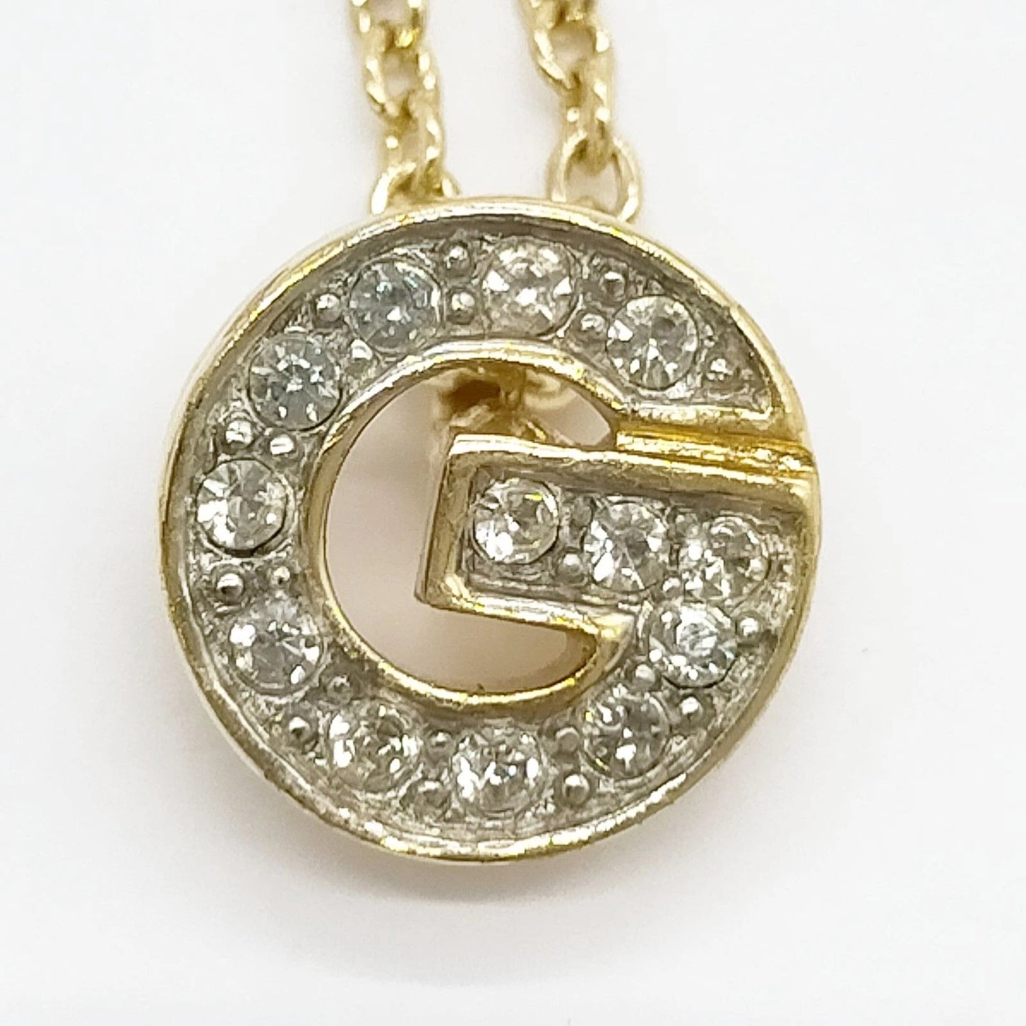 Original/Auth Givenchy - Halskette mit Anhänger Logo G Vintage - 40 cm