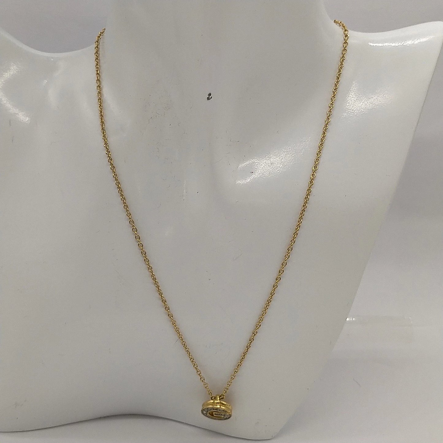 Original/Auth Givenchy - Halskette mit Anhänger Logo G Vintage - 40 cm