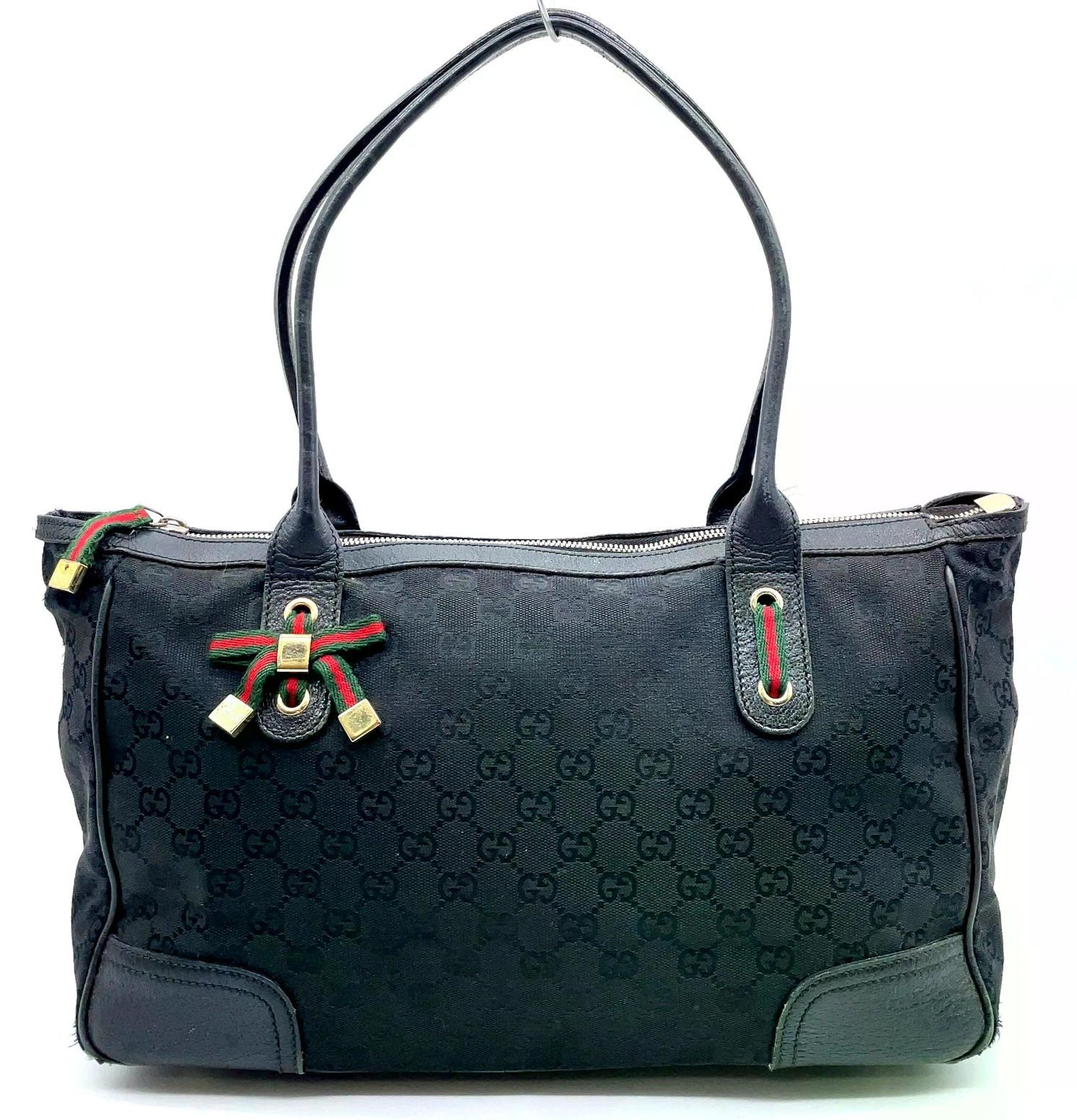 Original/Auth Gucci - Princess Tote Bag - Sherry Line GG Canvas/Leder - Schwarz