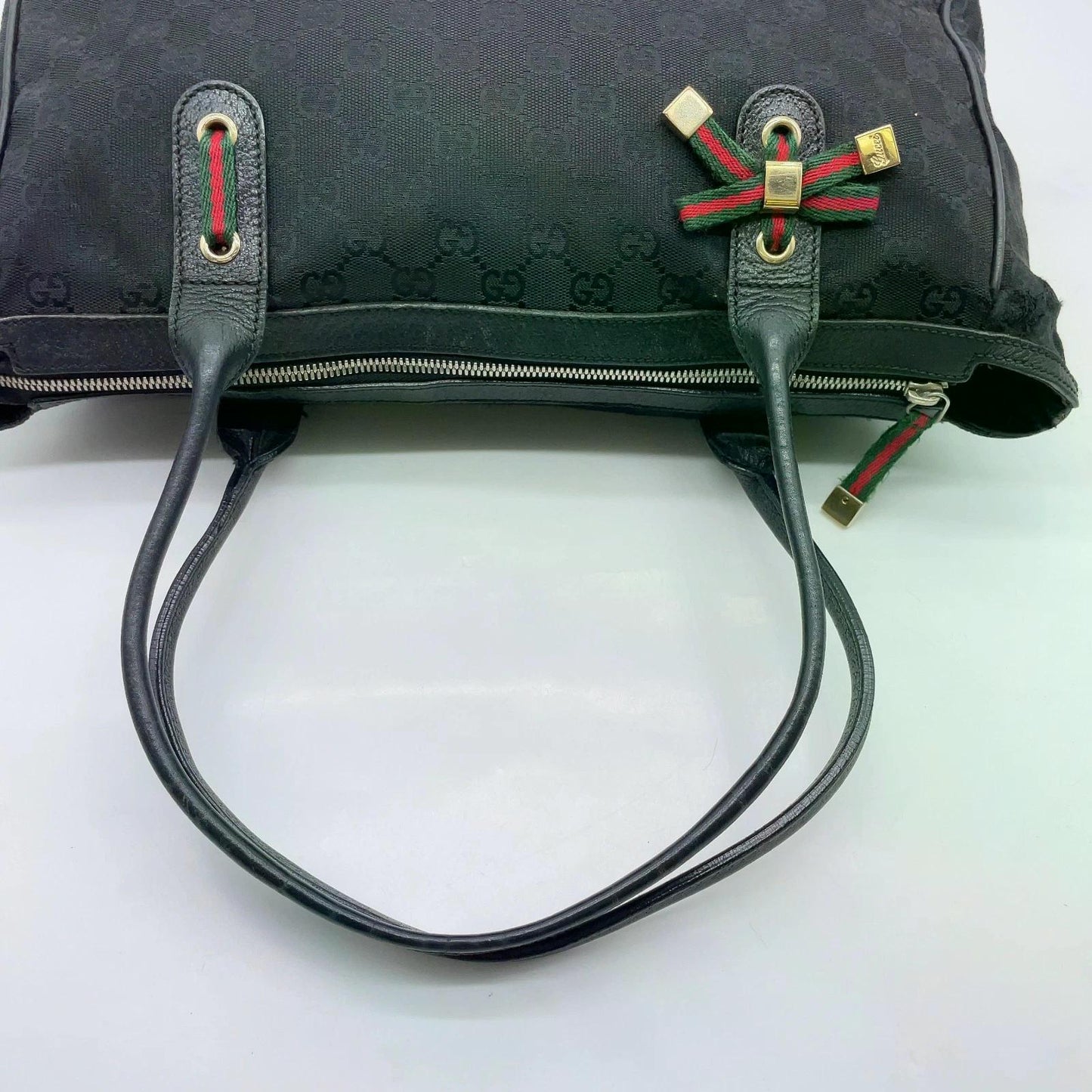 Original/Auth Gucci - Princess Tote Bag - Sherry Line GG Canvas/Leder - Schwarz