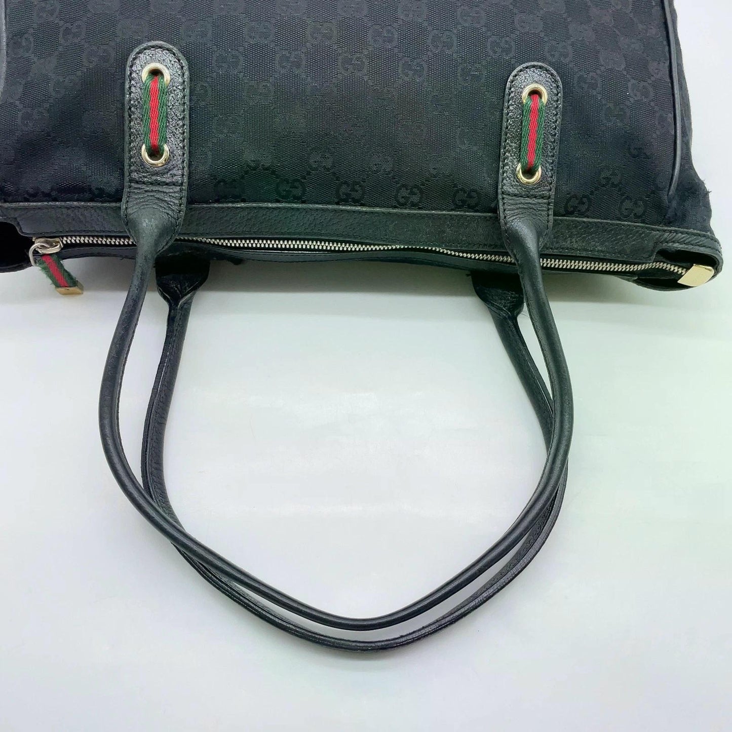 Original/Auth Gucci - Princess Tote Bag - Sherry Line GG Canvas/Leder - Schwarz