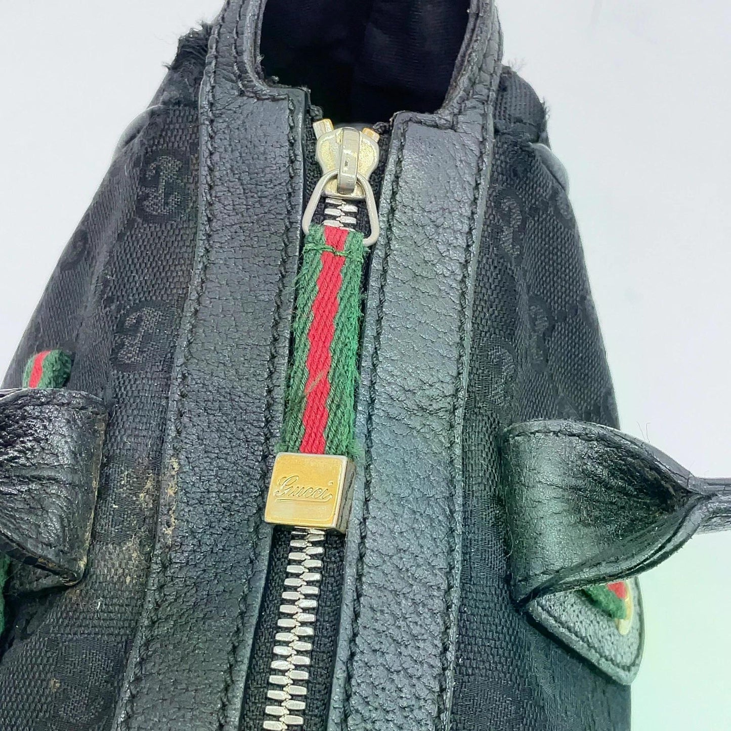 Original/Auth Gucci - Princess Tote Bag - Sherry Line GG Canvas/Leder - Schwarz