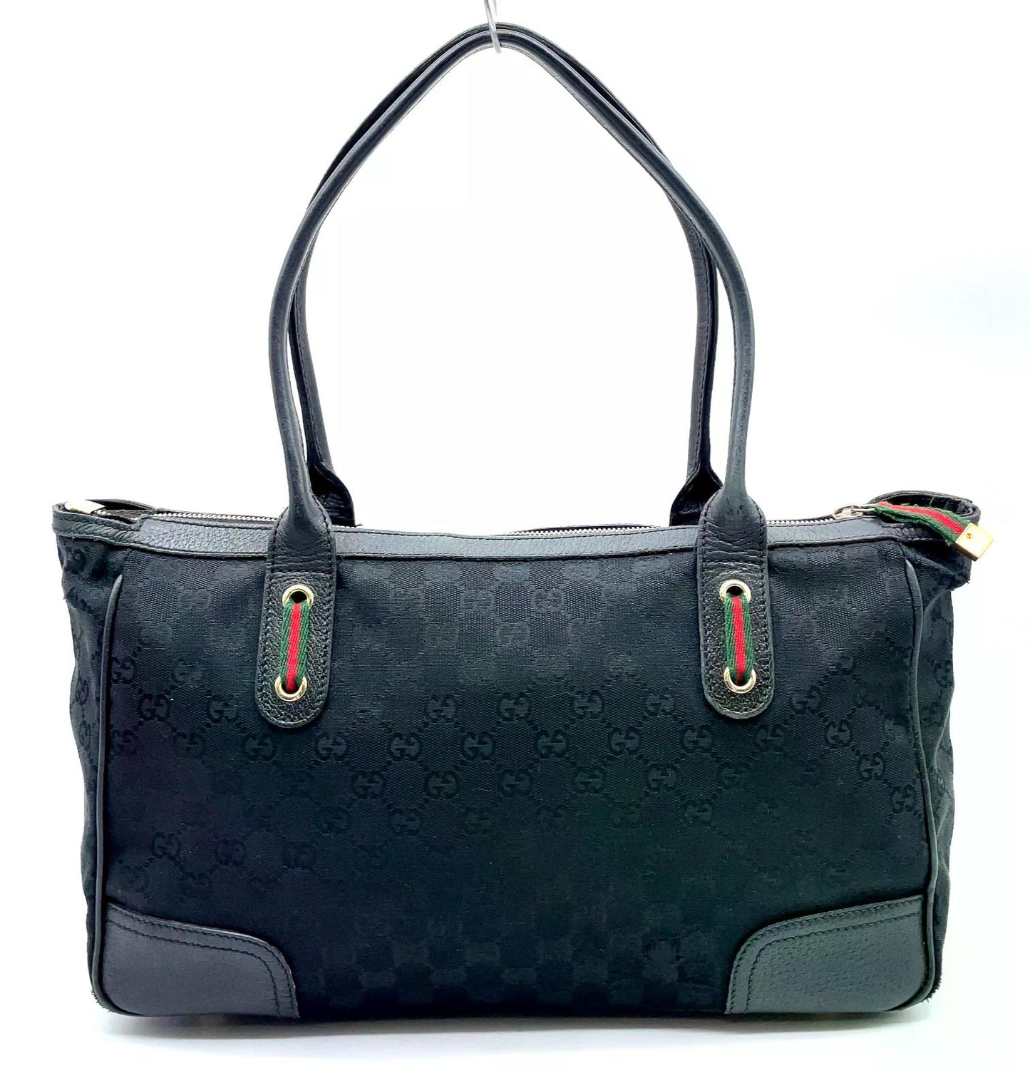 Original/Auth Gucci - Princess Tote Bag - Sherry Line GG Canvas/Leder - Schwarz