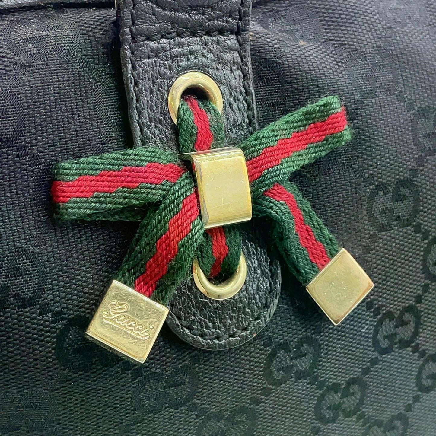 Original/Auth Gucci - Princess Tote Bag - Sherry Line GG Canvas/Leder - Schwarz