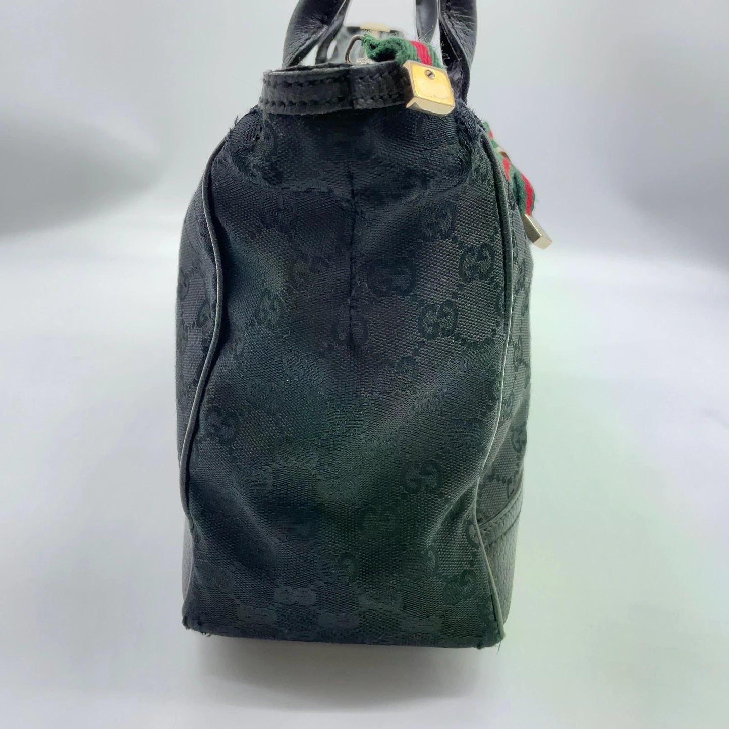 Original/Auth Gucci - Princess Tote Bag - Sherry Line GG Canvas/Leder - Schwarz