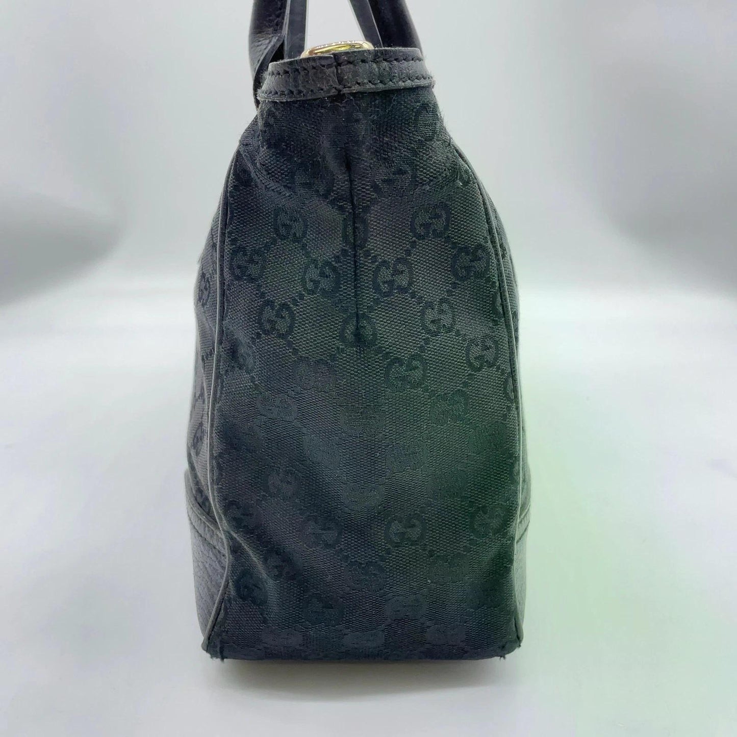 Original/Auth Gucci - Princess Tote Bag - Sherry Line GG Canvas/Leder - Schwarz