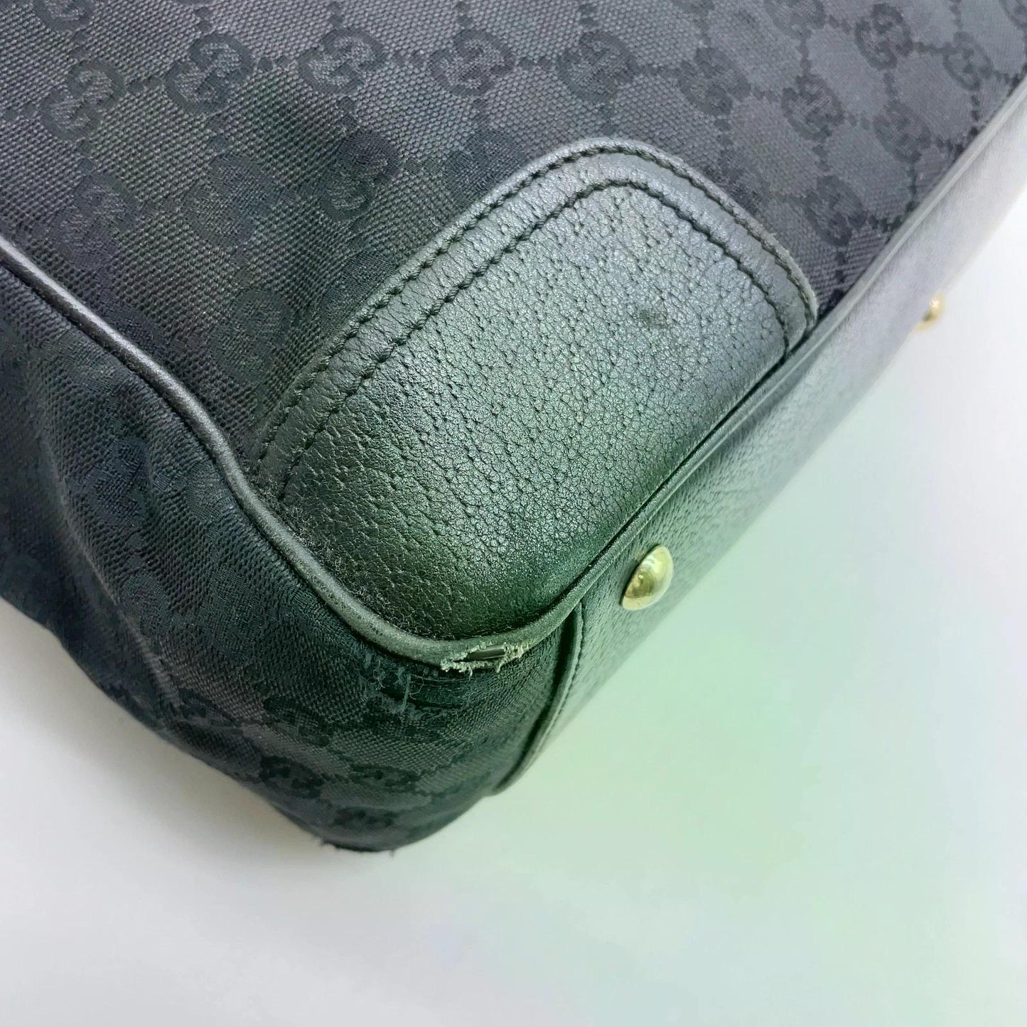 Original/Auth Gucci - Princess Tote Bag - Sherry Line GG Canvas/Leder - Schwarz